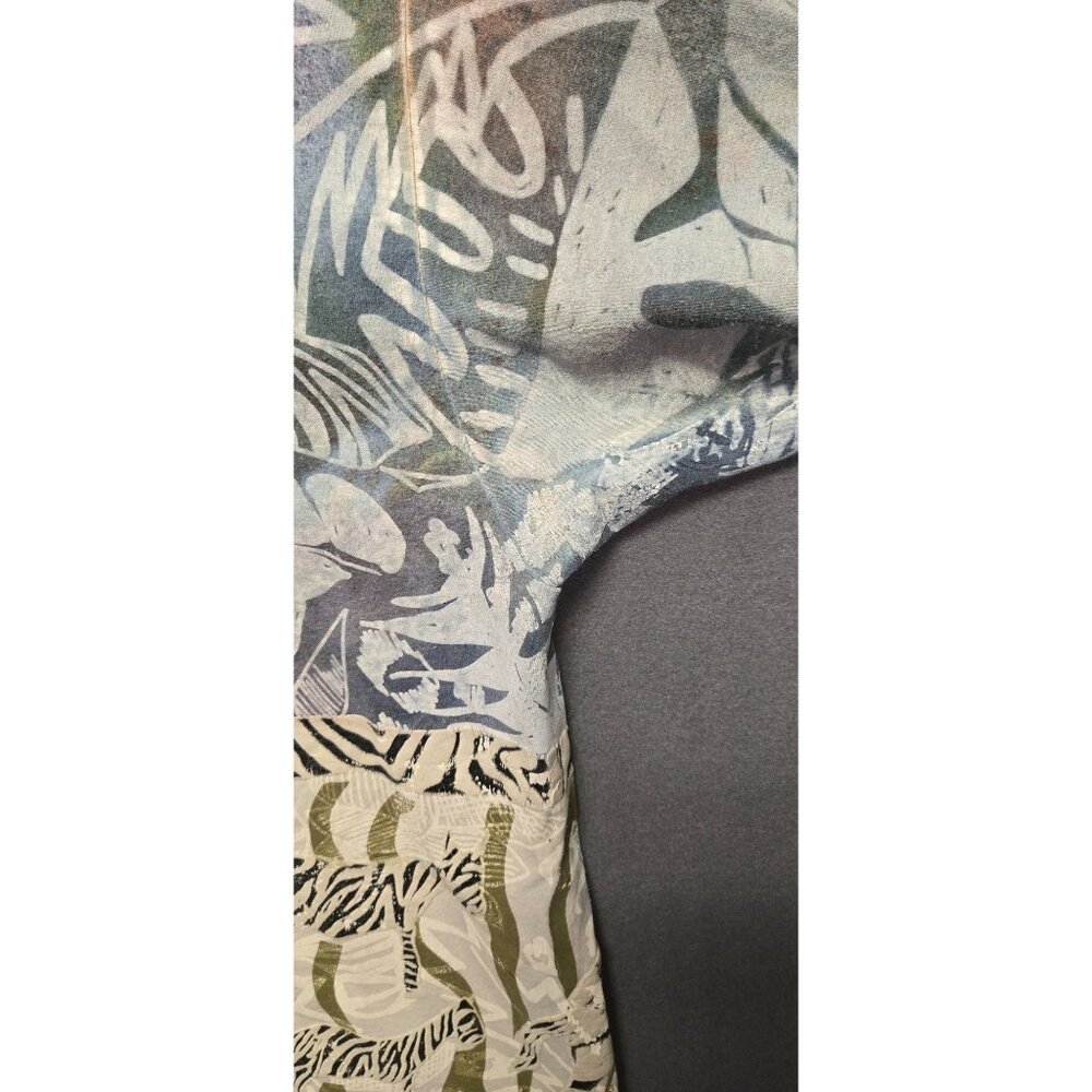Vintage EZL Marcy n' Me Batik Eclectic Safari Painted All Over Print Graphic T-S - Picture 5 of 11